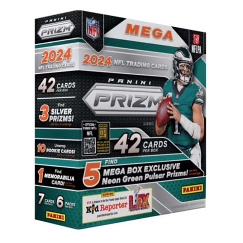 2024 Panini Prizm Football Mega Box (42 Cards/Box) Neon Green Pulsar