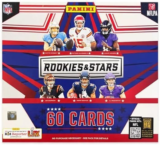 2024 Panini Rookies & Stars Football Longevity Mega Box (60 Cards/Box) Look for One Autograph and One Memorabilia Card Per Box!