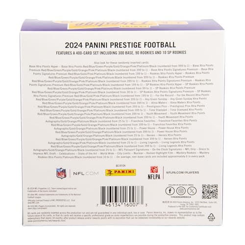2024 Panini Prestige Football Trading Cards Mega Box